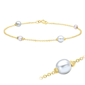 Sweet Pearls Gold Plated Silver Anklet ANK-322-GP